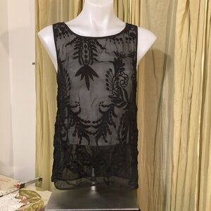 Velvet lace sheer tank from Copenhagen Small /medium